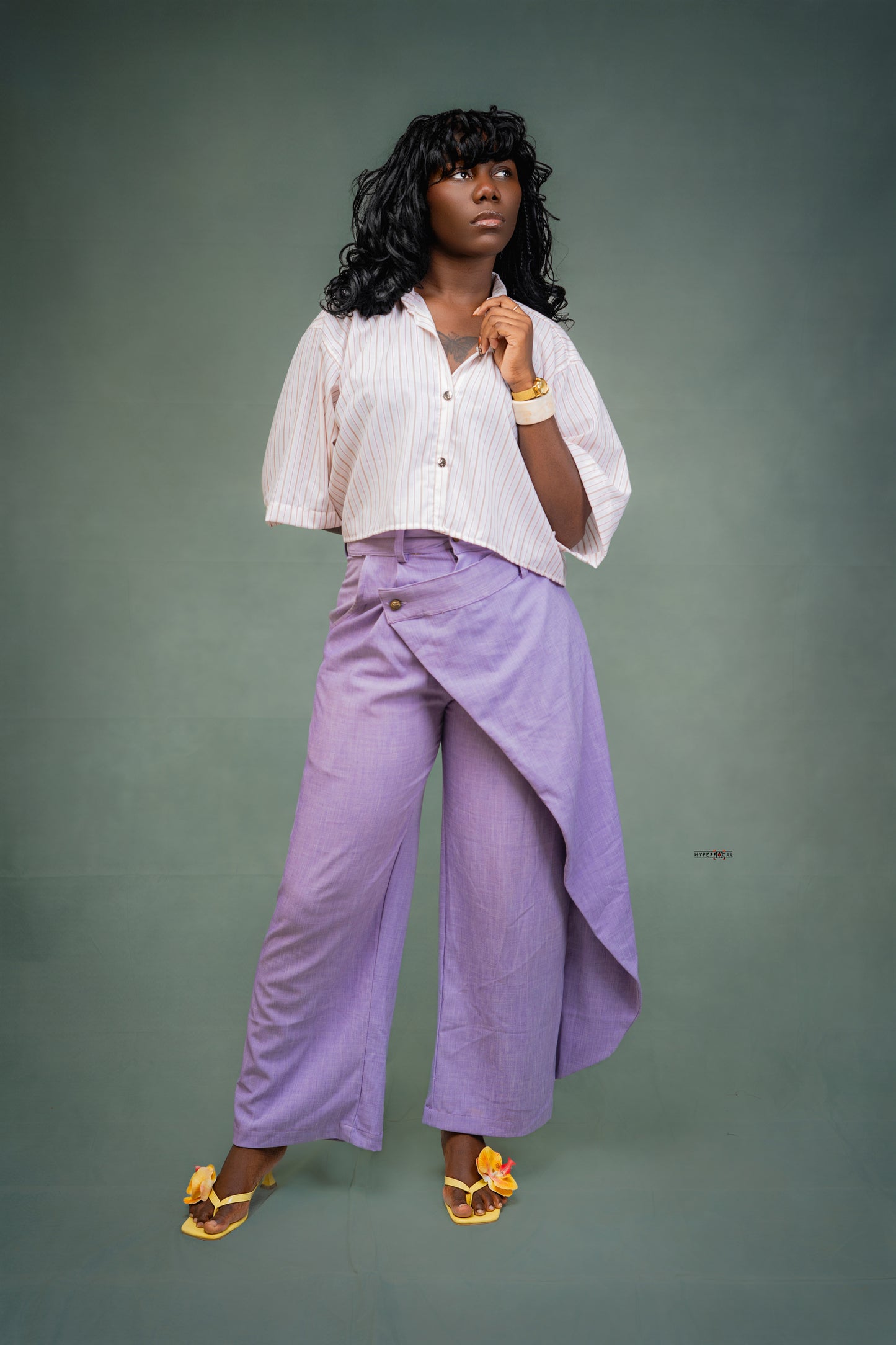 Chemise crop rayée femme