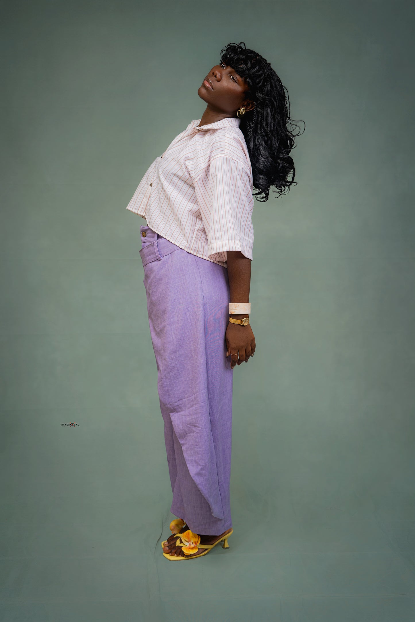 Pantalon lilas effet habillé Femme